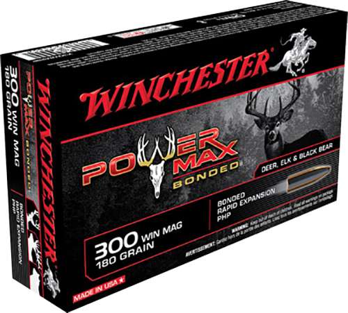 Winchester- Power Max Bonded Ammunition- 300 WIN MAG, 180 Grain