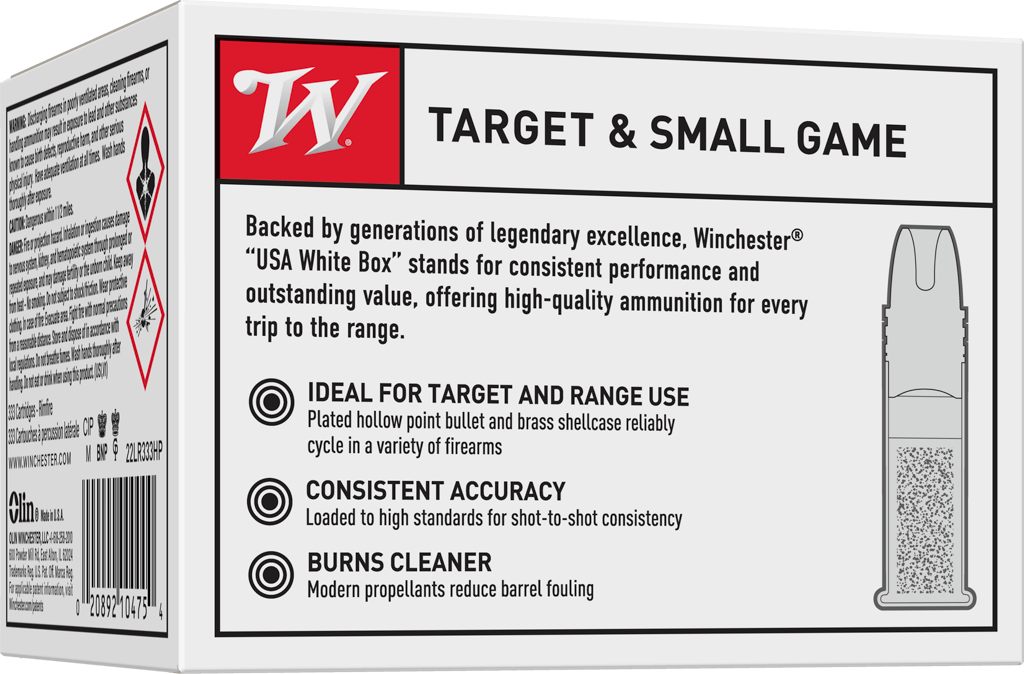 Winchester- Target and Small Game, Copper Plated Hollow Point Ammunition- 22 LR, 36 Grain