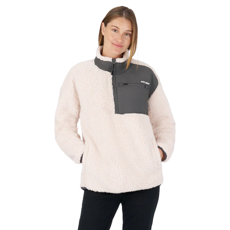 Ski-Doo- Women's Sherpa Fleece Quater Zip Sweater