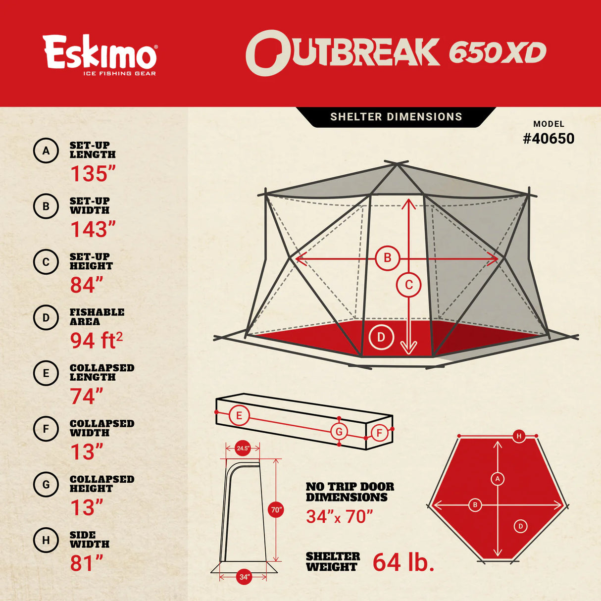 Eskimo- Outbreak 650 XD Portable Shelter