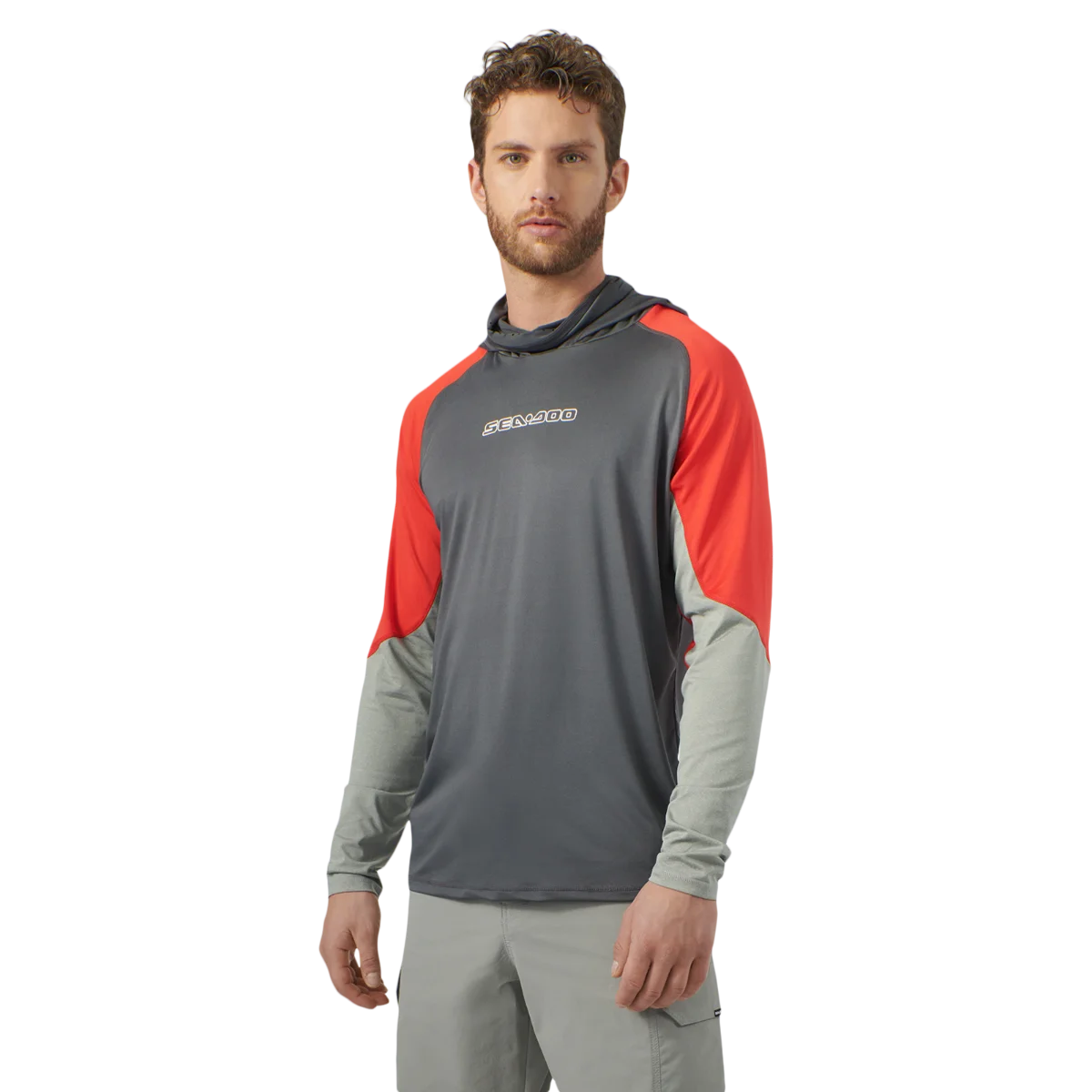 Sea-Doo- Men's UV Protection Hooded Long Sleeve Shirt
