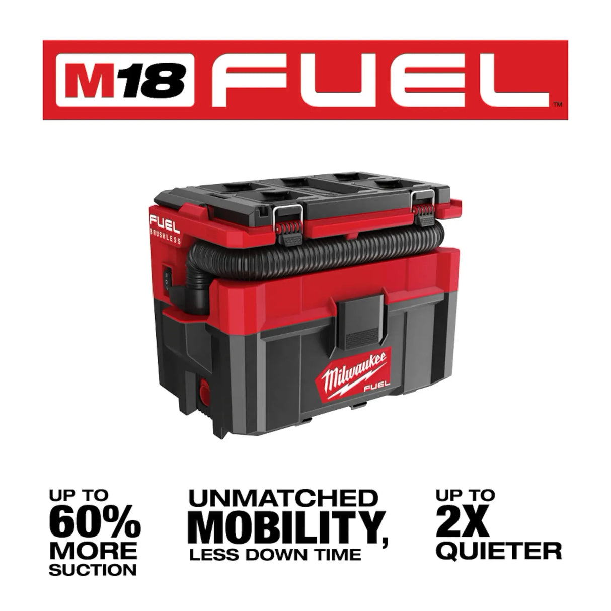 Milwaukee- M18 FUEL 2.5 Gallon Wet/ Dry Vacuum with Packout Compatibility