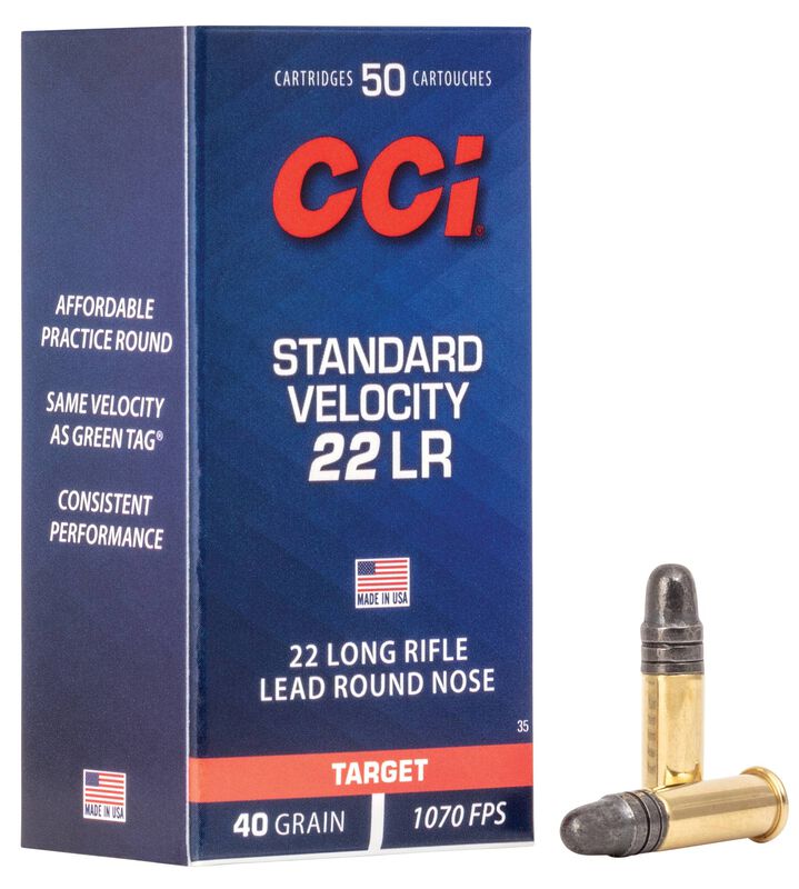 CCi- Standard Velocity Lead Round Nose Ammunition- 22 LR, 40 Grain