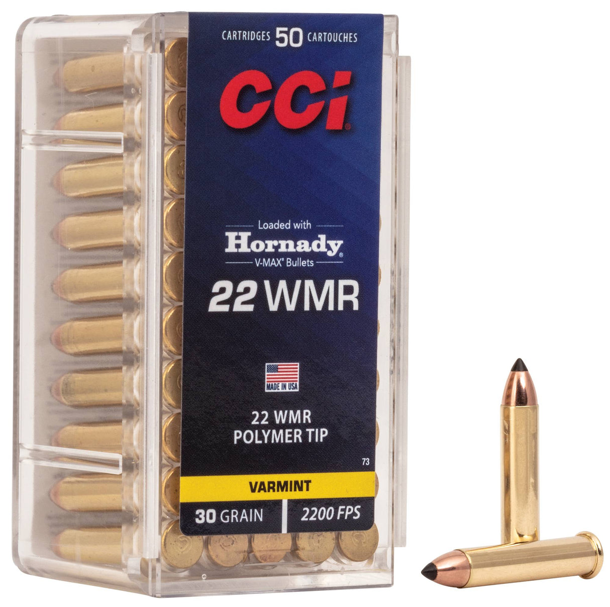 CCi- V-Max Polymer Tip Ammunition- 22 WMR, 30 Grain