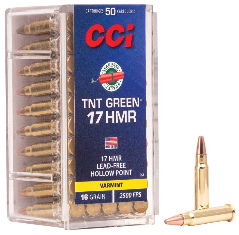 CCi- TNT Green Ammunition- 17HMR, 16 Grain