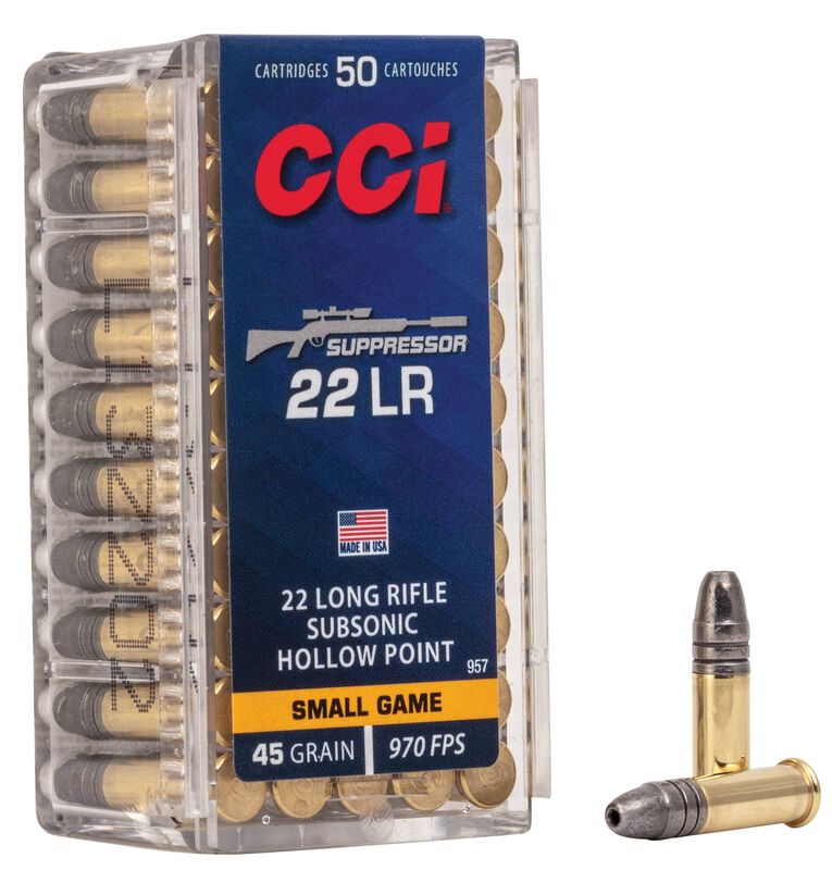 CCi- Suppressor Lead Hollow Point Ammunition- 22LR, 45 Grain