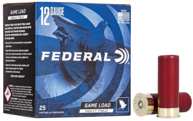 Federal- Game Load Heavy Field Ammunition- 12GA, 2 3/4", 1 1/8oz, #7.5