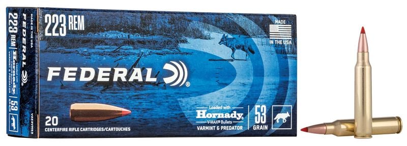 Federal- Hornady V-Max Ammunition- 223 REM, 53 Grain