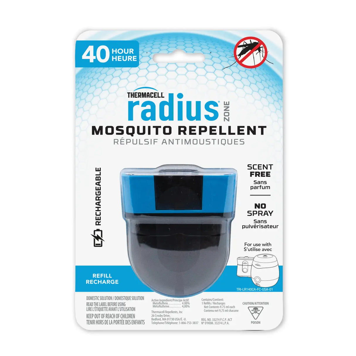 Thermacell- Rechargeable Mosquito Repellent Refills, 40 Hour