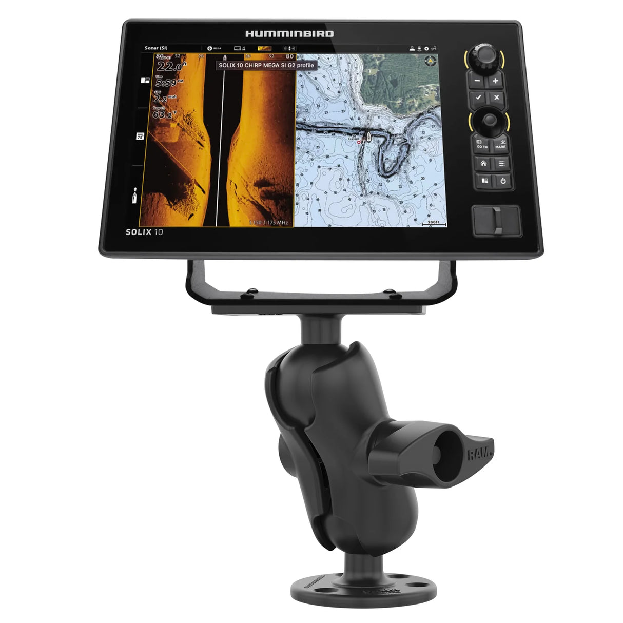 RAM Mounts- Drill Down Ball Mount for Humminbird Helix 8-10 and XPLORE Series