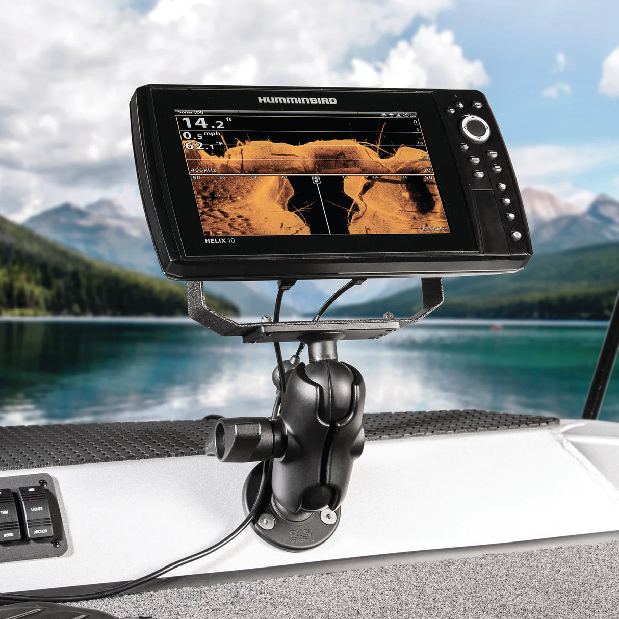 RAM Mounts- Drill Down Ball Mount for Humminbird Helix 8-10 and XPLORE Series