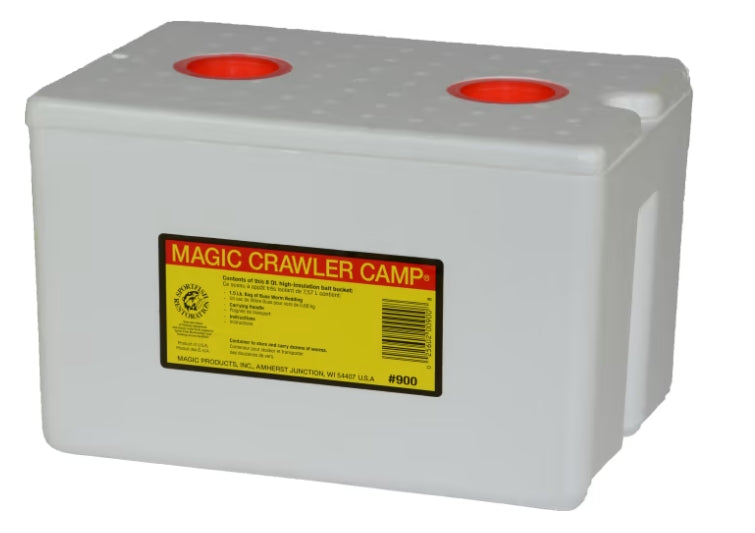 Magic- Crawler Camp 8qt Bait Bucket with Buss Bedding