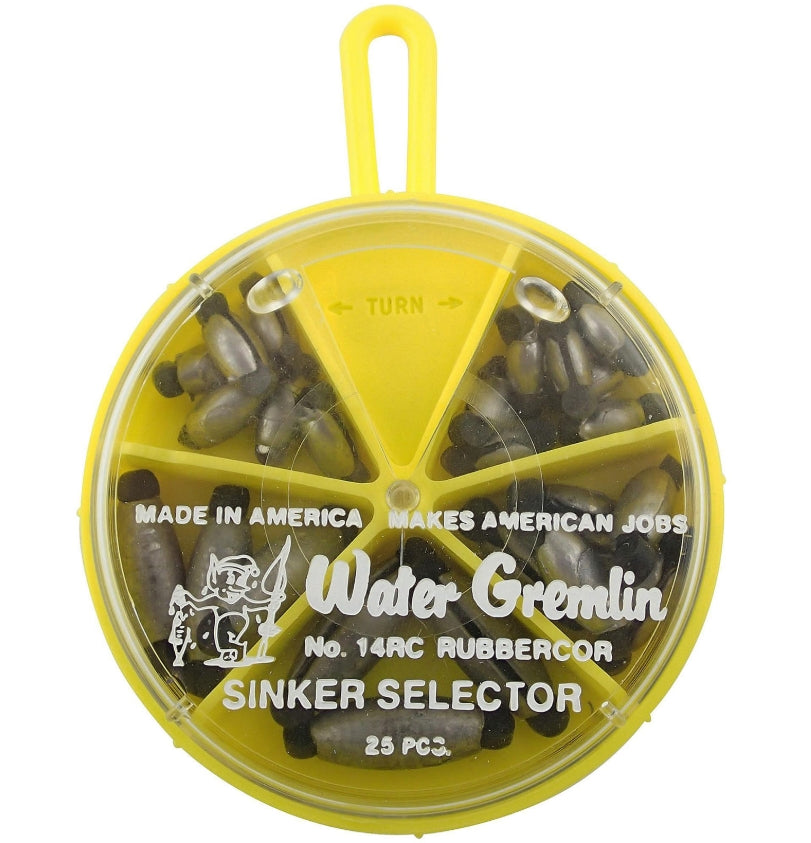 Water Gremlin- Rubbercor Sinker Selector 25pcs