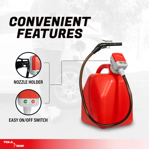 Tera Pump- 5th Gen Battery Powered Fuel Transfer Pump for Gas Cans
