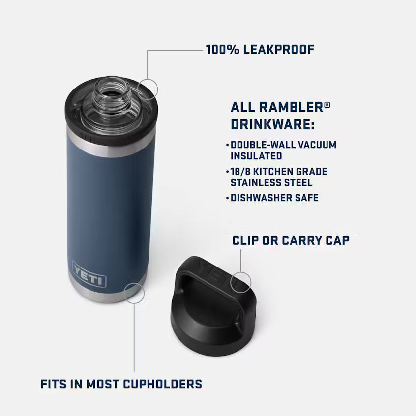 YETI - Rambler Water Bottle With Colour-Matched Straw Lid