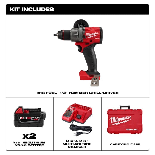 Milwaukee- M18 FUEL 1/2" Hammer Drill/ Driver Set