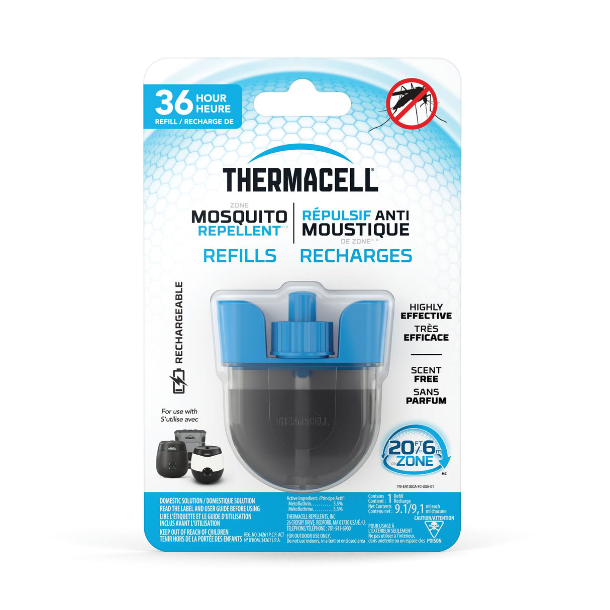 Thermacell- Rechargeable Mosquito Repellent Refills, 36 Hour Pack
