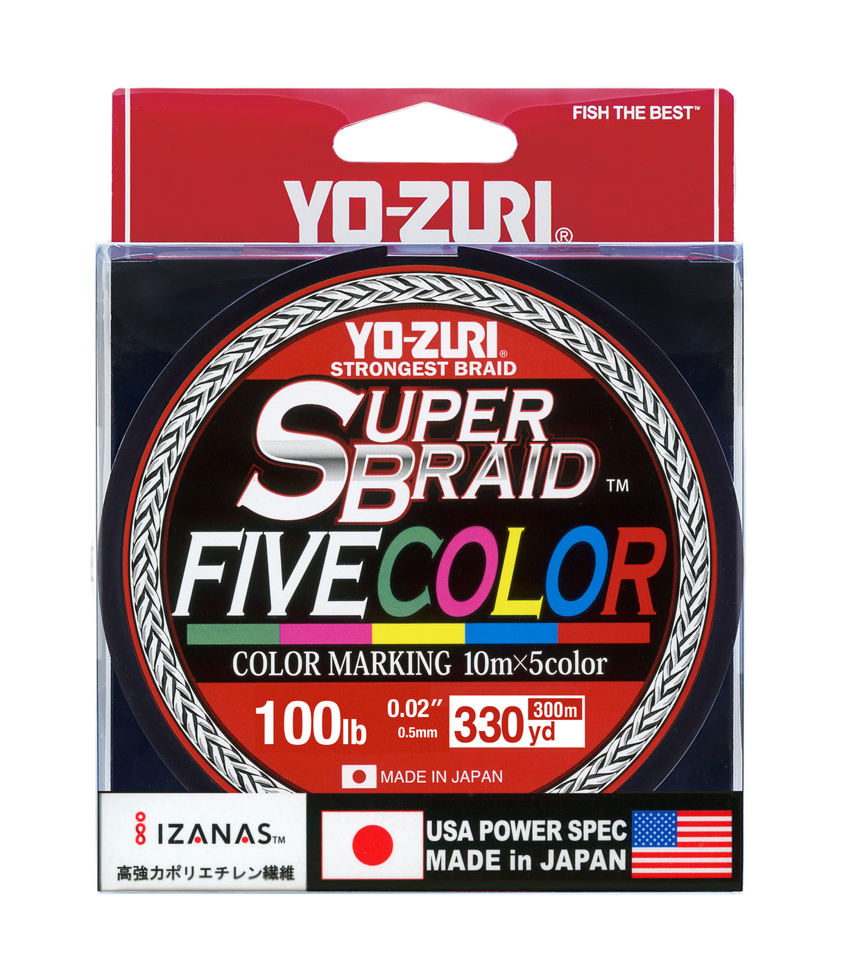 Yo-Zuri- Super Braid Five Color/ Color Marking Fishing Line