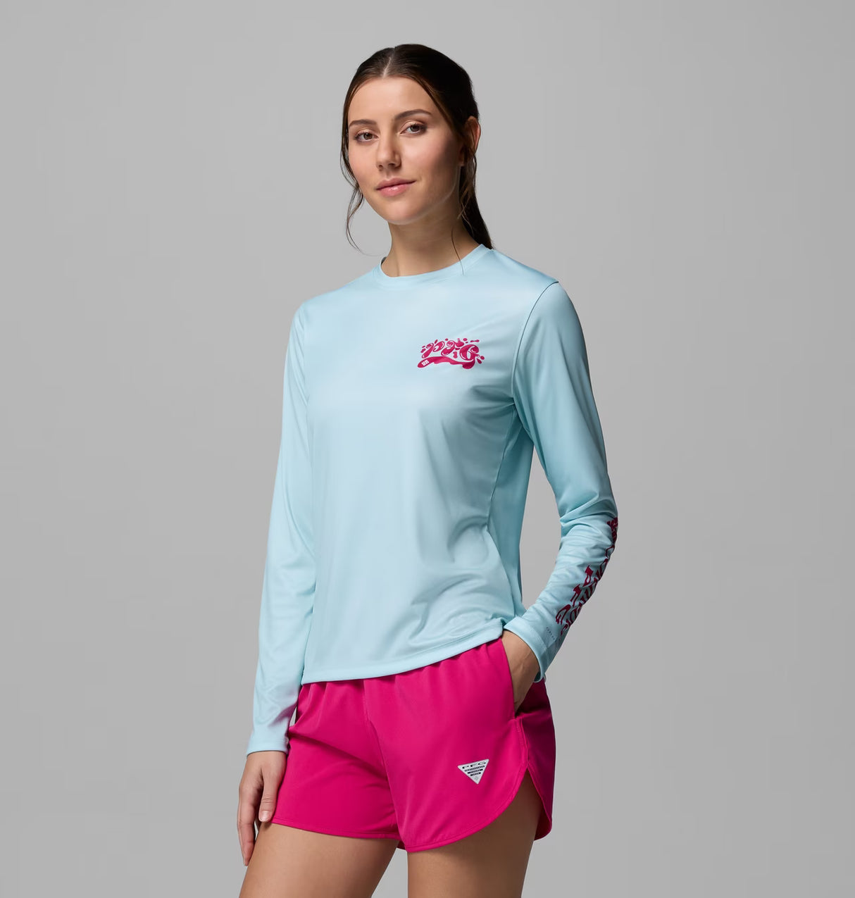 Columbia- Women's PFG Tidal Tee Palm Waves Long Sleeve