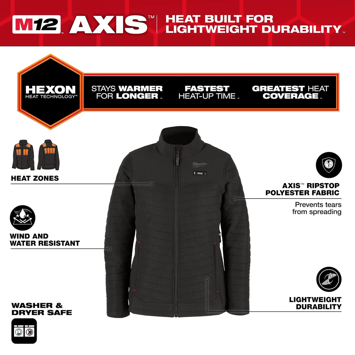 Milwaukee- Women's M12 Axis Heated Jacked
