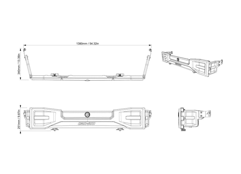 Can-Am- Defender HD11 Foldable Tailgate Extension