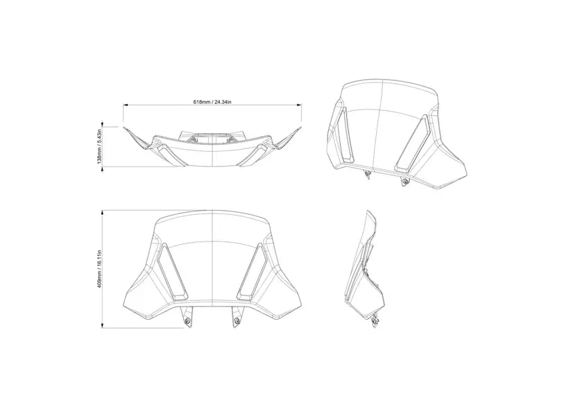 Can-Am- Outlander Adjustable Adventure Windshield