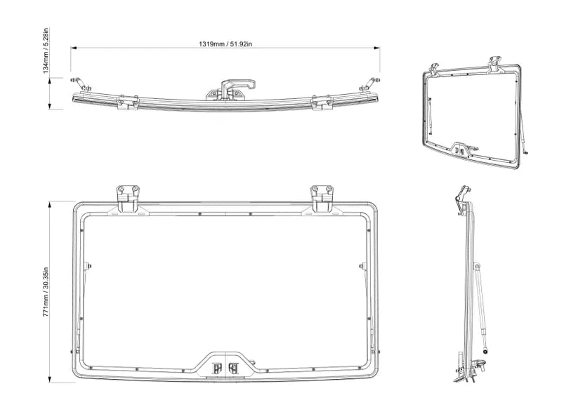 Can-Am- Defender and Defender HD11 Flip Windshield, Hardcoated