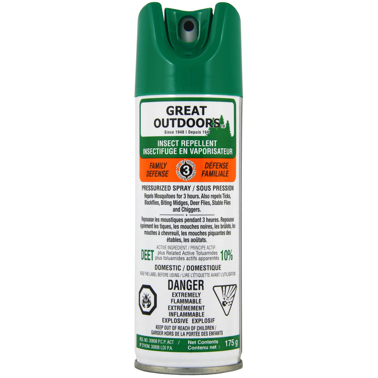 Great Outdoors- Family Defense Insect Repellent Aerosol Spray, 10% DEET