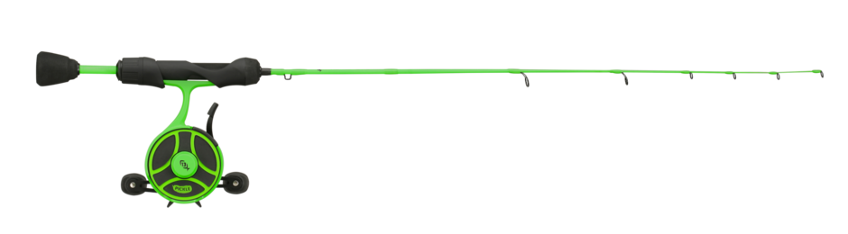 13 Fishing- FreeFall Ghost Radioactive Pickle Ice Rod and Reel Combo