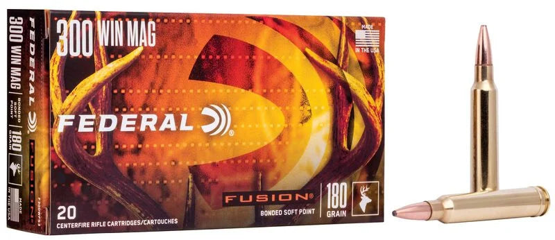 Federal- Fusion Bonded Soft Point Ammunition- 300 WIN MAG, 180 Grain