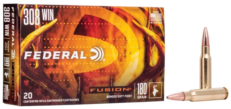 Federal- Fusion Bonded Soft Point Ammunition- 308 WIN, 180 Grain