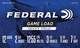 Federal- Game Load Heavy Field Ammunition- 12GA, 2 3/4", 1 1/8oz, #7.5