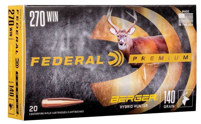 Federal- Berger Hybrid Hunter Ammunition- 270 WIN, 140 Grain