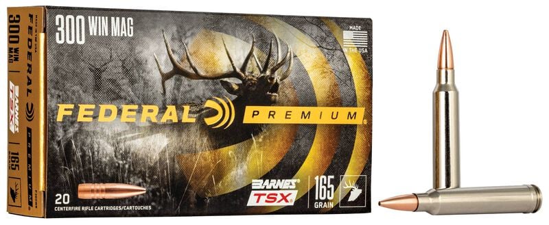 Federal-  Barnes TSX Ammunition- 300 WIN MAG, 165 Grain