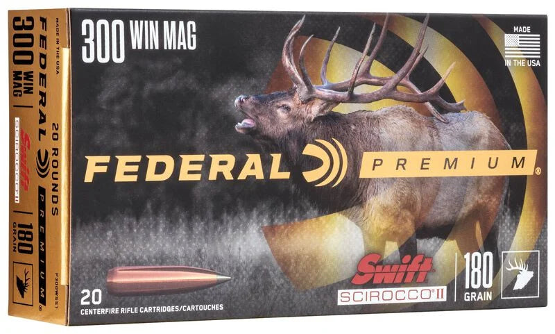 Federal- Swift Scirocco II Ammunition- 300 WIN MAG, 180 Grain