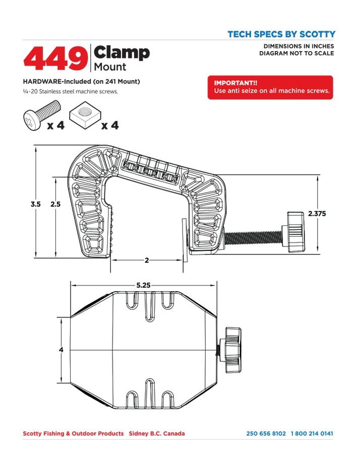 Scotty- 449 Clamp Mount