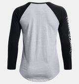 Under Armour- Women's Wordmark Script Baseball Long Sleeve