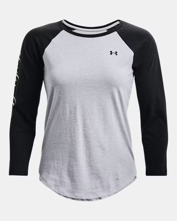 Under Armour- Women's Wordmark Script Baseball Long Sleeve