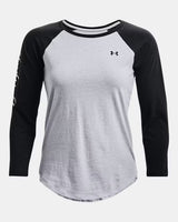 Under Armour- Women's Wordmark Script Baseball Long Sleeve