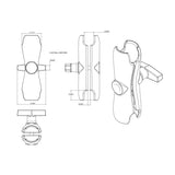 RAM Mounts- Doube Socket Arm- C Size, Medium