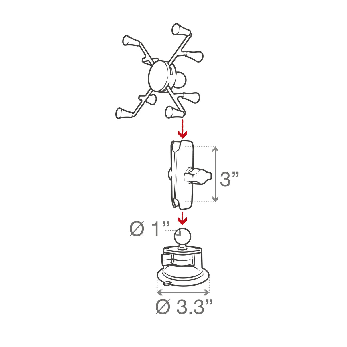 RAM Mounts- X-Grip for Tablets with Twist Lock Suction Cups