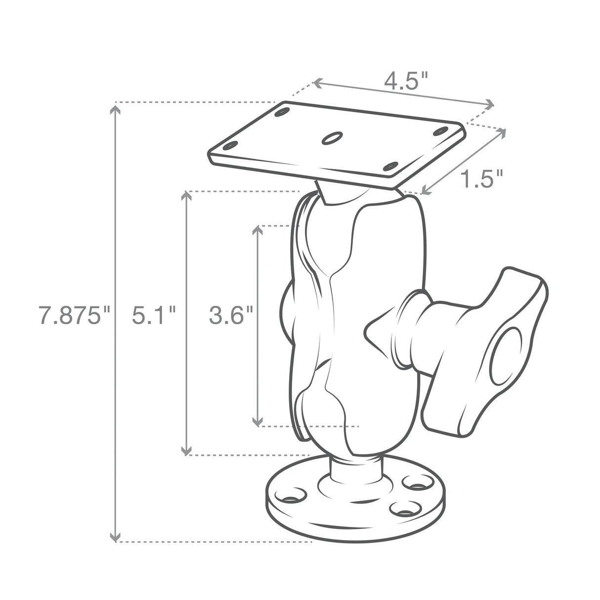 RAM Mounts- Drill Down Ball Mount for Humminbird Helix 8-10 and XPLORE Series