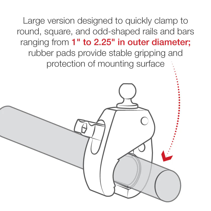RAM Mounts- Tough-Claw Large Clamp Base with Ball