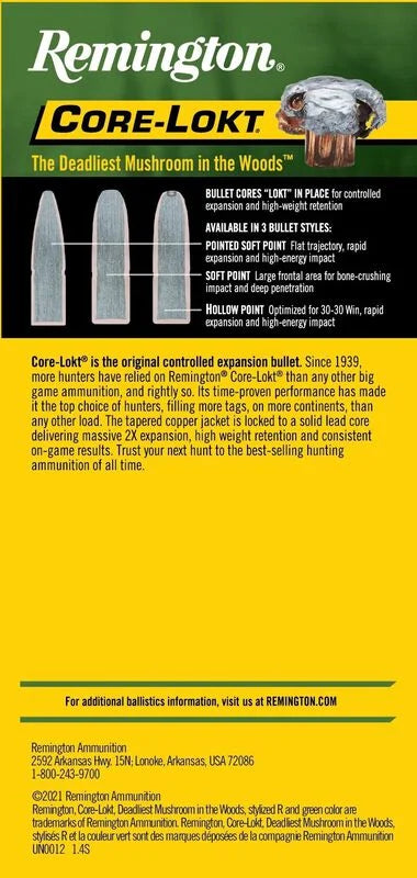 Remington- Core-Lokt SP Ammunition- 30-30 WIN, 170 Grain