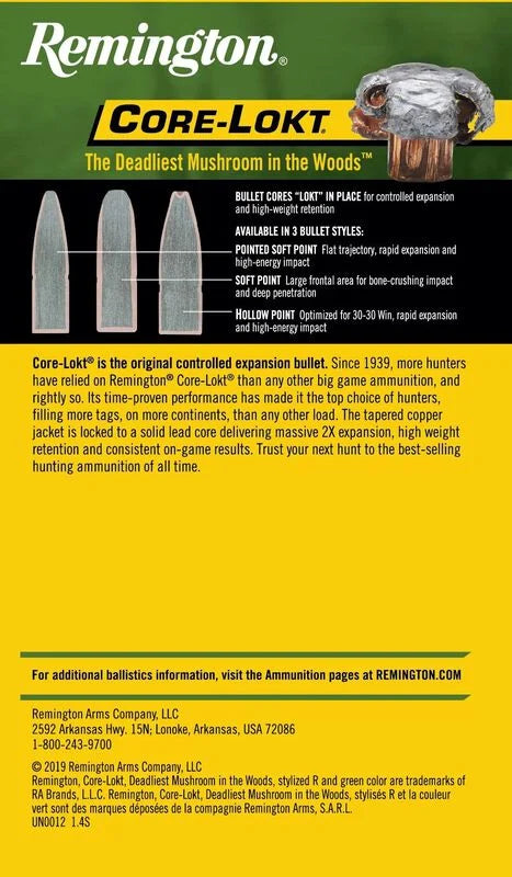Remington- Core-Lokt Ammunition- 300 WIN MAG, 180 Grain