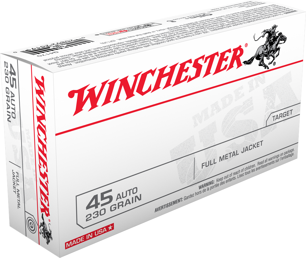 Winchester- Full Metal Jacket Ammunition- 45 AUTO, 230 Grain