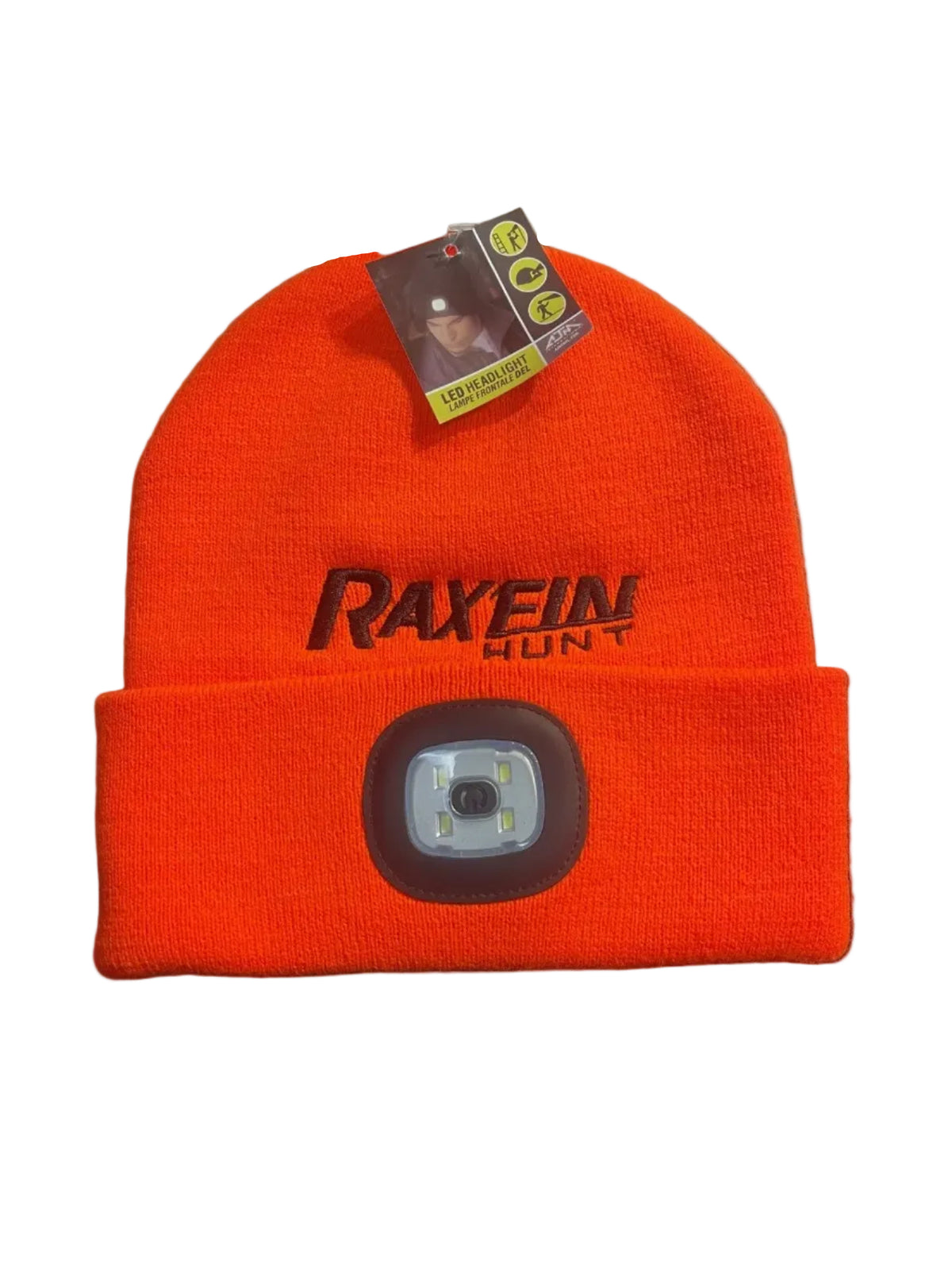 RAXFIN- Blaze Orange Hunt Toque With LED Light
