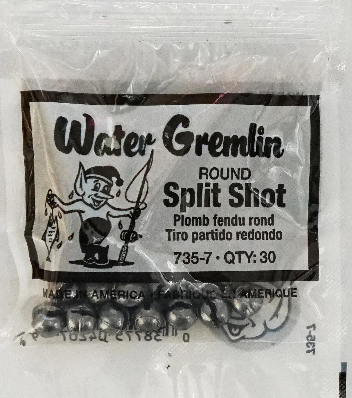 Water Gremlin- Round Split Shot Sinker