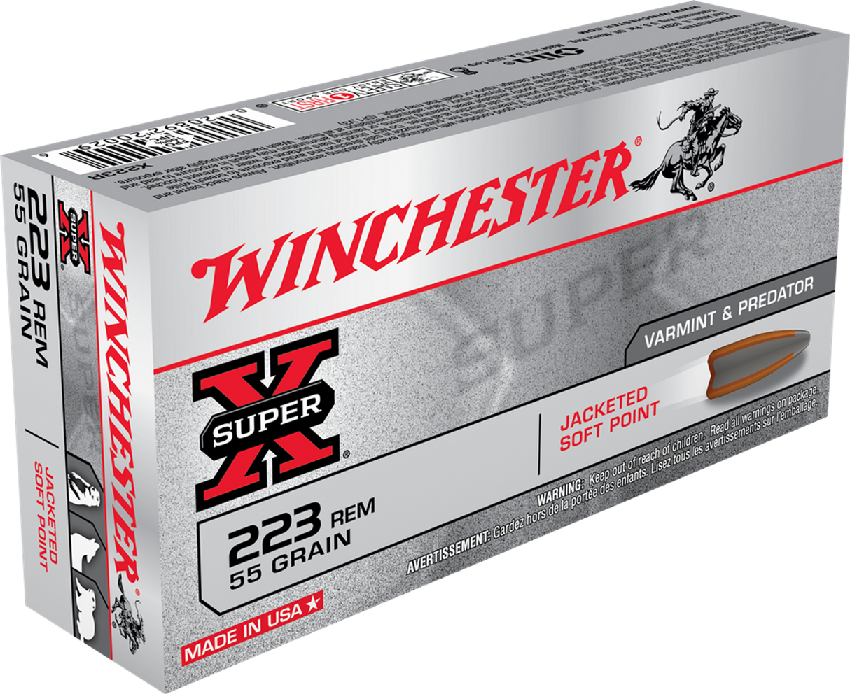 Winchester- Super X, Jacketed Soft Point Ammunition- 223 REM, 55 Grain