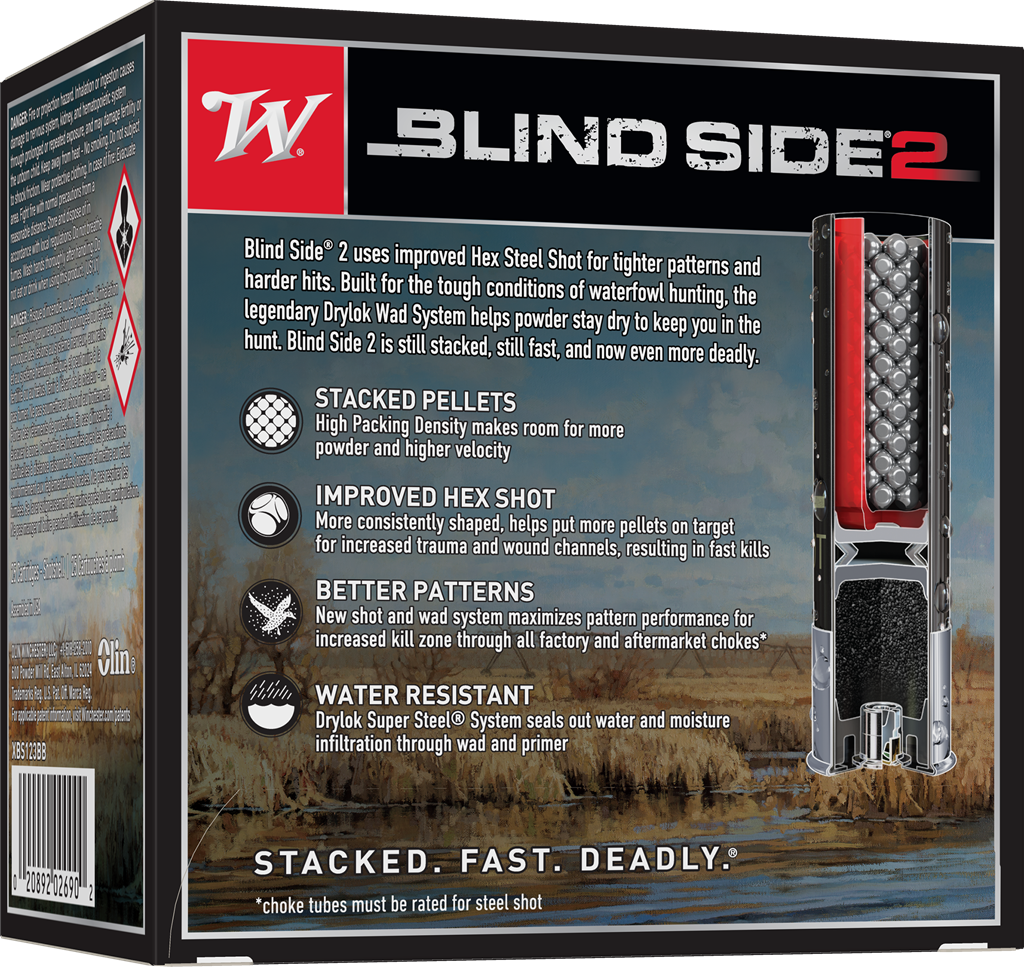 Winchester- Blind Side 2 Ammunition- 12GA, 3", 1 3/8oz, BB